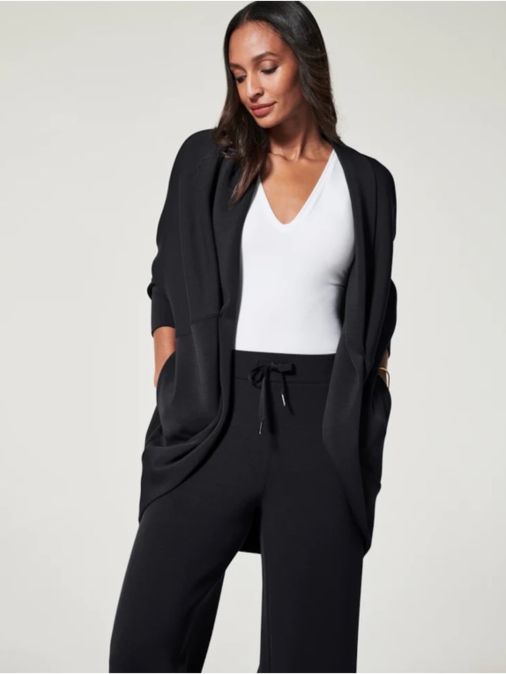 Spanx air essentials cocoon sweater size xs small black